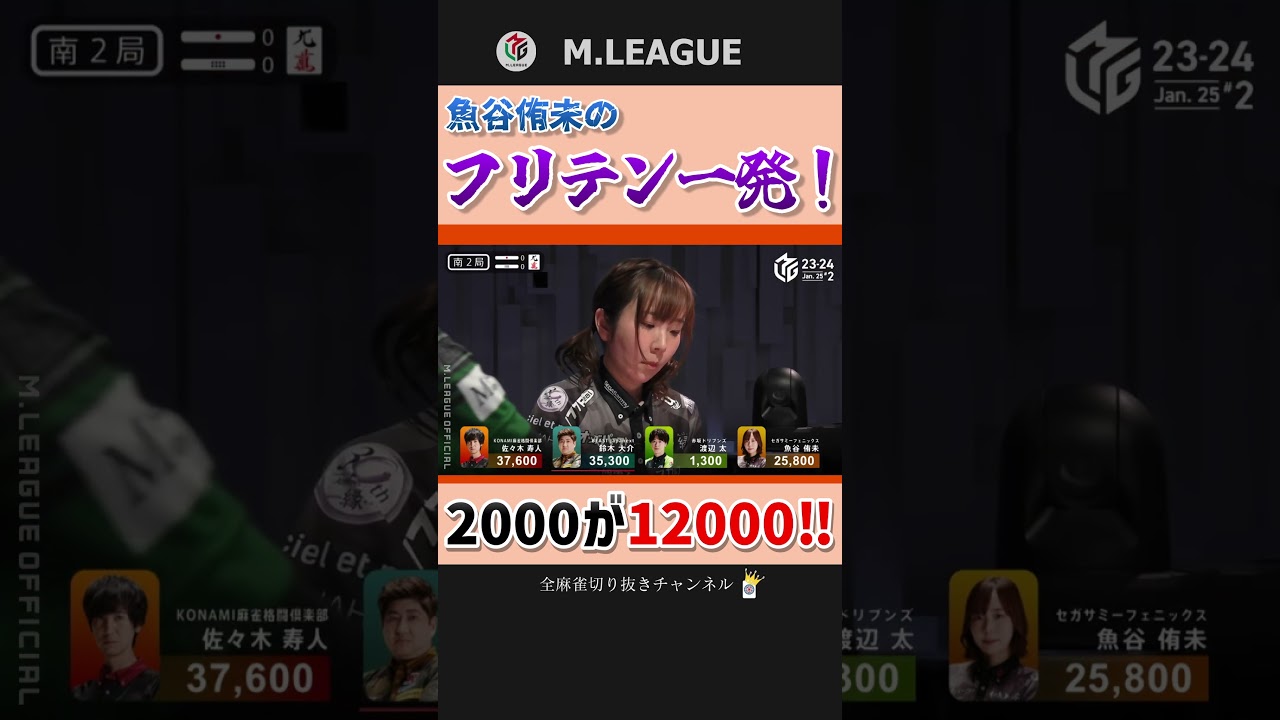 和了らずの選択肢‼魚谷侑未のフリテン一発ツモ‼【Mリーグ】