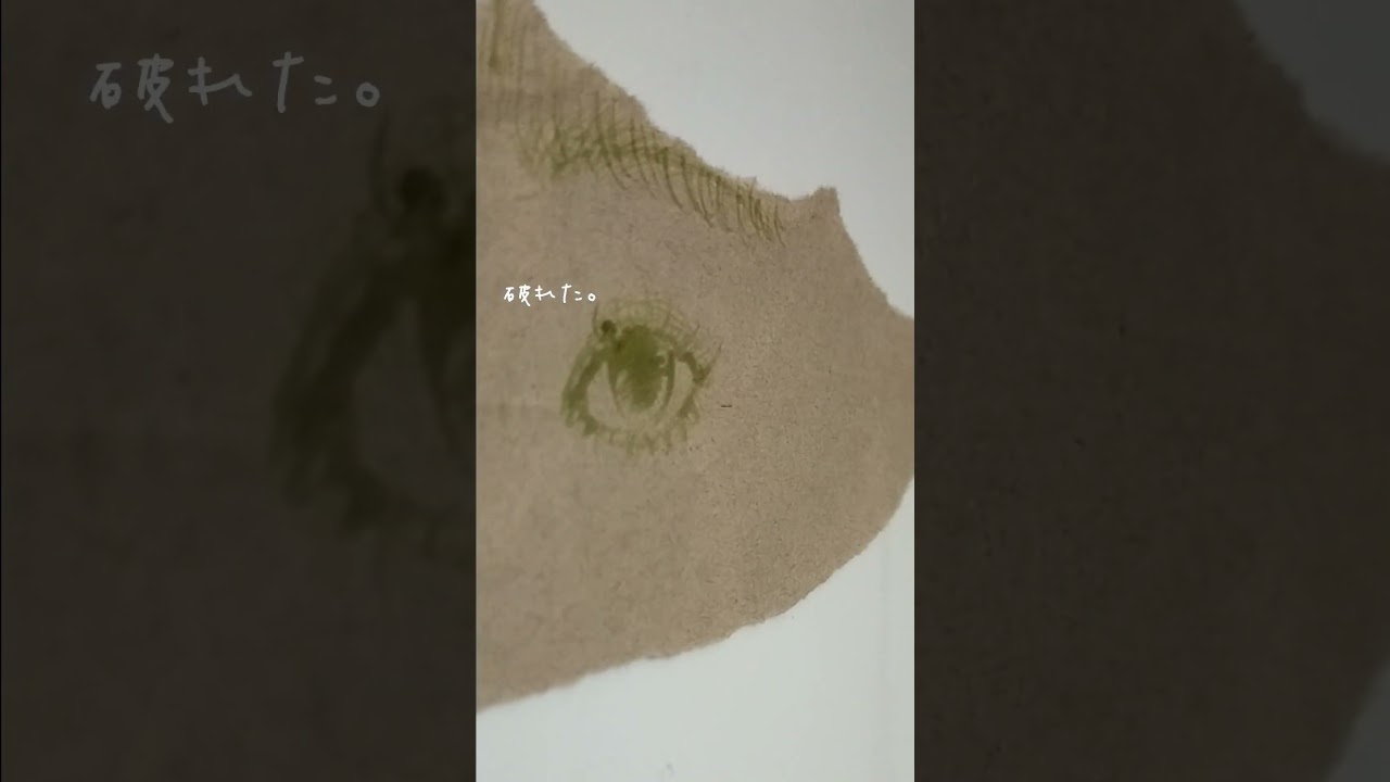 紙の緩衝材に瞳を描いていく👀(映像と文字と音楽のバランス、難しいです！上手い具合を見つけていきたい。)#shorts #art #drawing