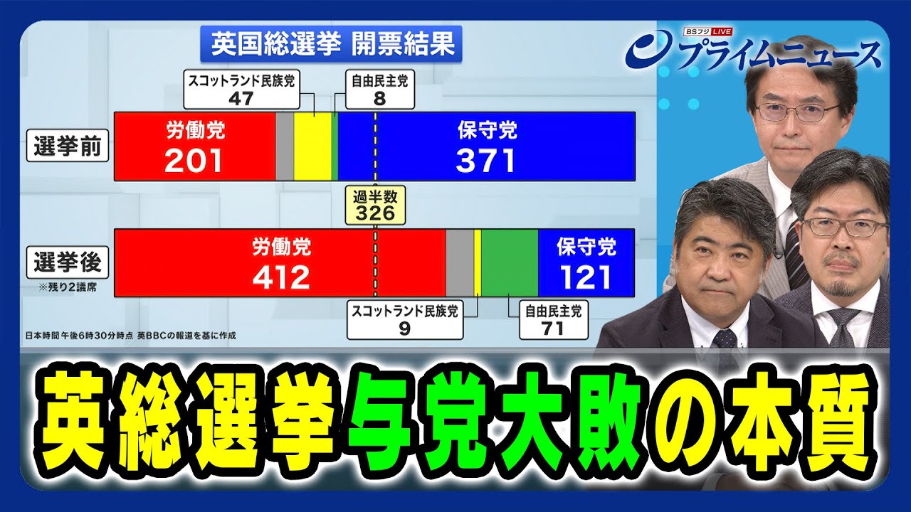【変容する民主主義と揺らぐＧ７】英総選挙与党大敗の本質 木原誠二×高安健将×鶴岡路人 2024/7/5放送＜前編＞