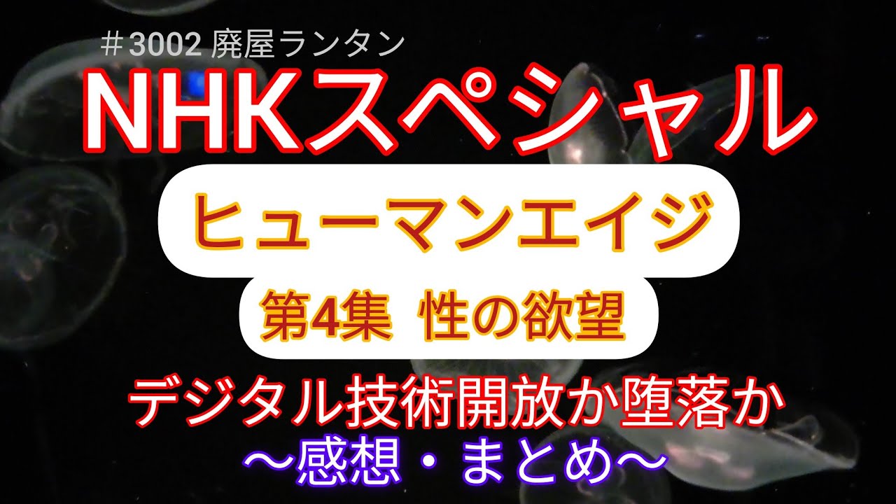 ＃3002 NHKスペシャル   ヒューマンエイジ第4集  性の欲望 .     デジタル技術開放か堕落か        〜感想・まとめ〜　　　　　2024.7.3.