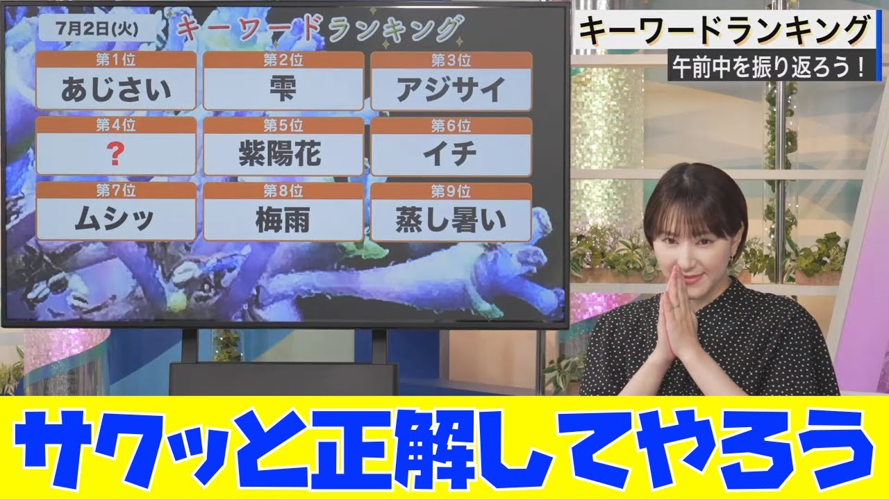 【白井ゆかり】キーワードランキングに挑むゆかりんさん　サクッと正解してやろう　宇野沢さんの解説付き　安定のあやちさん被弾