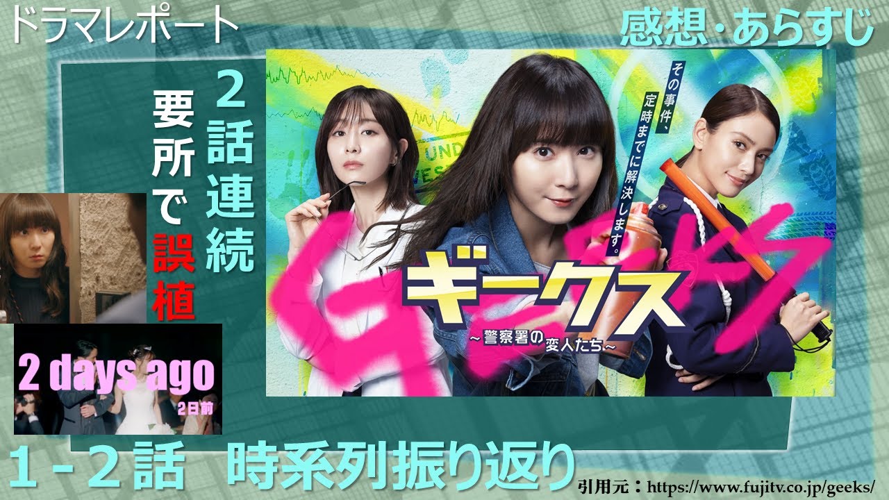 ドラマ 木曜劇場「ギークス～警察署の変人たち～」1-2話　感想・あらすじ　ー　ドラマレポート
