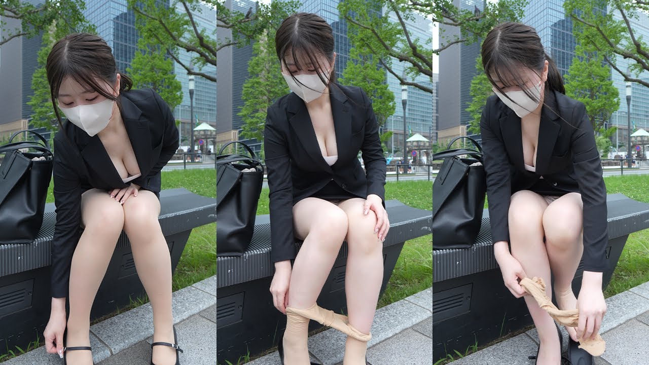 昼休みはストッキングを脱いで楽になります【丸の内OL】