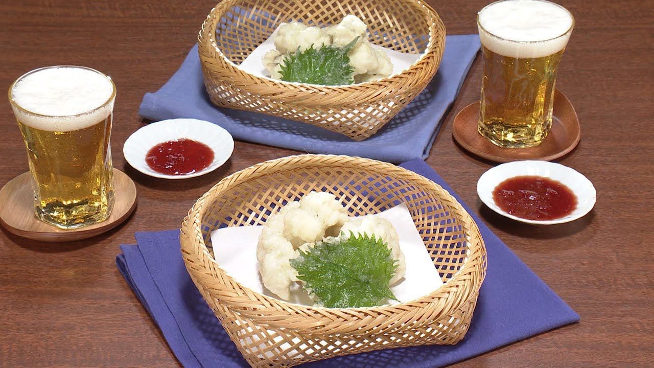 【3分クッキング公式】はもの天ぷら　梅肉ソース