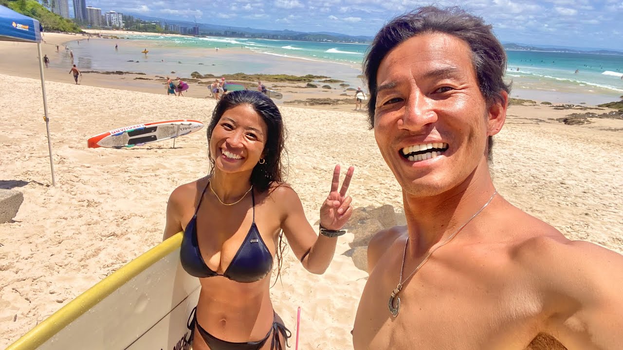 🇦🇺このあと2人でサーフィンしました【海外の波】