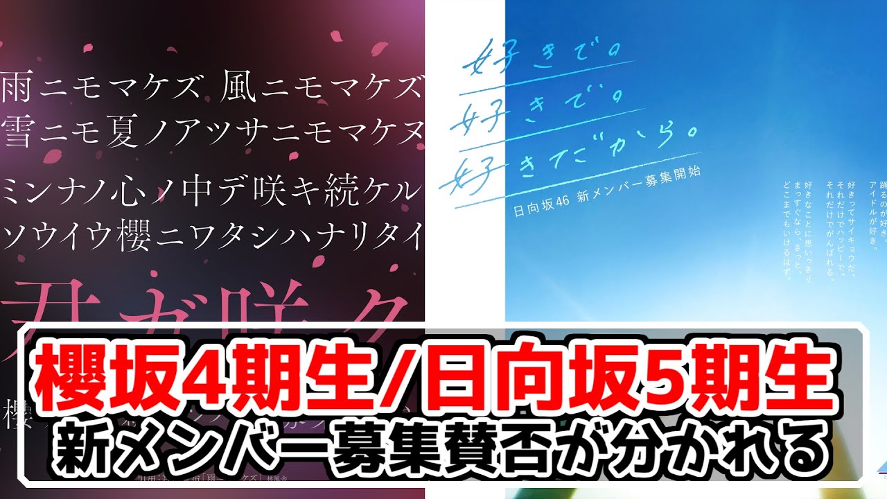 【新メンバー募集】櫻坂/日向坂の新メンバーオーディション開催！早すぎる！？SNSでは賛否両論