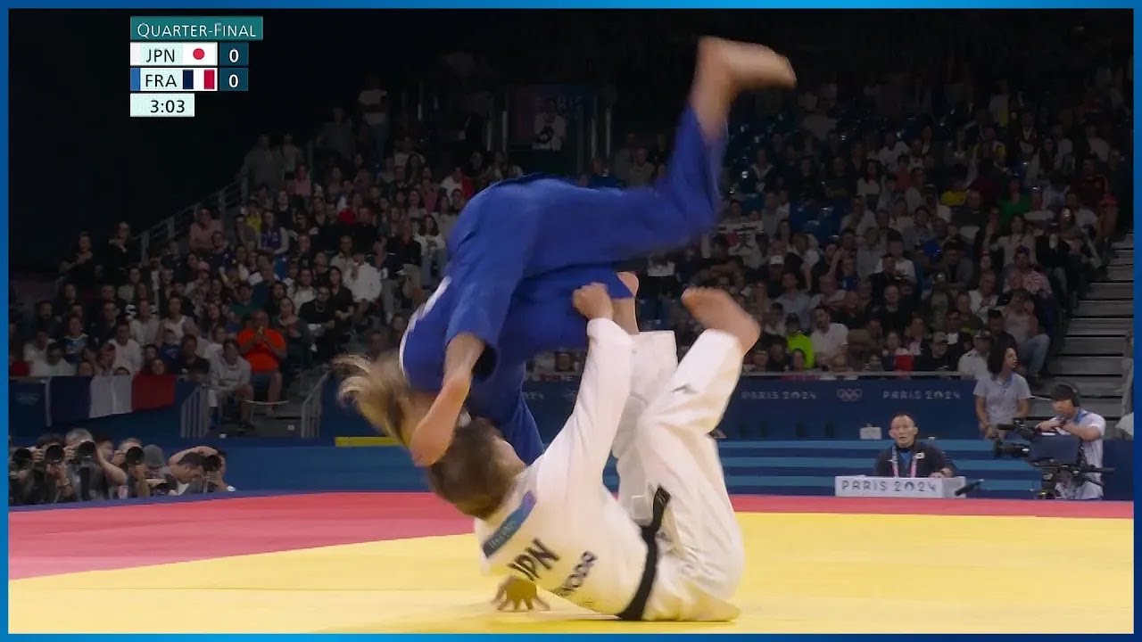 【柔道女子】巴投げ一閃！角田夏実 五輪初のメダル獲得、日本勢通算500個目のメダルへ王手｜パリオリンピック 柔道女子48キロ級準々決勝