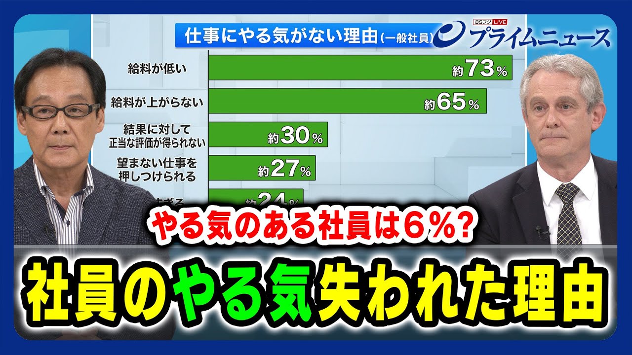 【日本企業 やる気のある会社員は６％？】社員の“やる気”失われた理由 渋谷和宏×デービッド・アトキンソン 2024/8/12放送＜前編＞