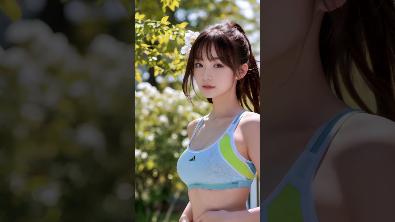 ノーブラでエクササイズ [Short]　#aiart #lookbook #aigirl #ailady #no bra #cosplay #lingerie #beauty #short #aiコス