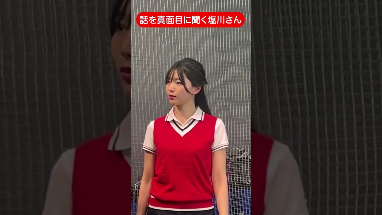 フィッティングのお話を聞く塩川さん✨真面目さが伝わってきますね。本編はリンクから！　#golf #ゴルフ#ゴルフ女子#ゴルフ初心者#ゴルフ練習#セントフォースゴルフクラブ#塩川菜摘