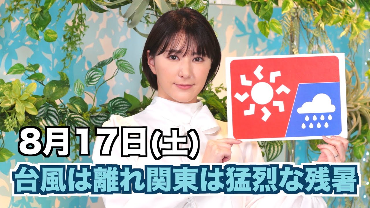お天気キャスター解説 あす 8月17日(土)の天気
