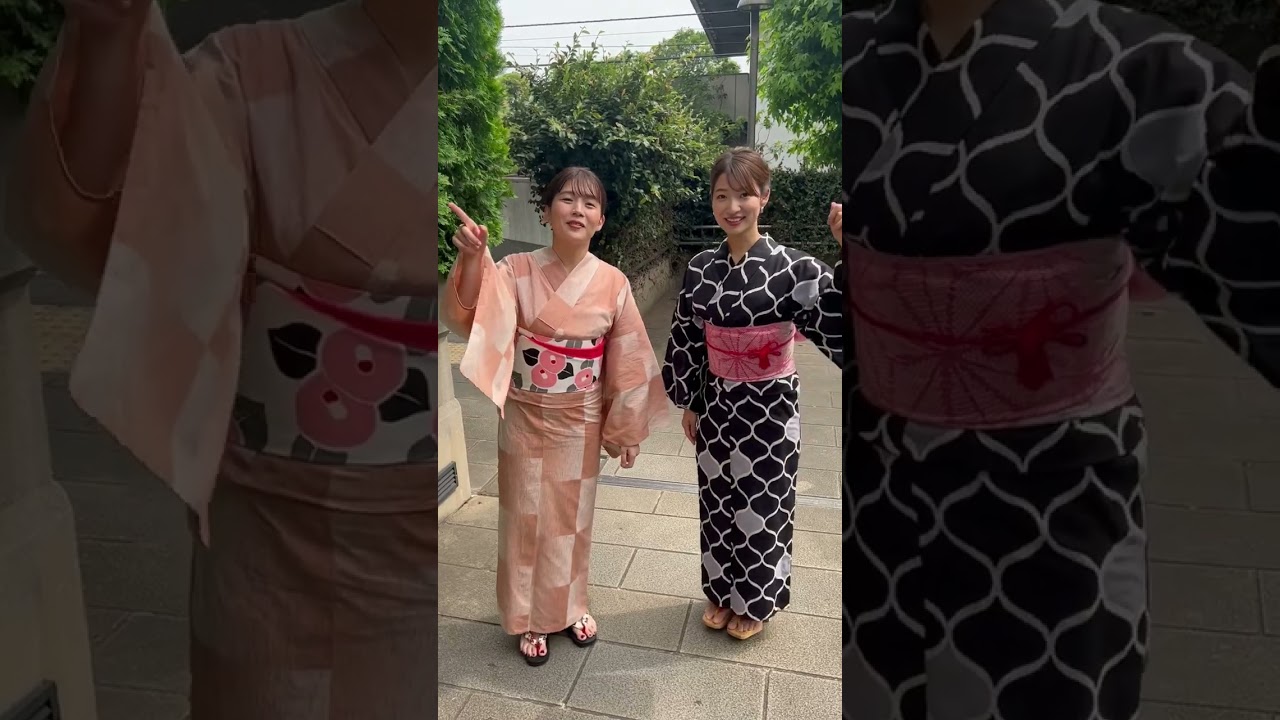 「素敵な浴衣を着用した二人が六本木を歩いていたので、声をかけて撮らせていた...😂 シ...ン #源氏物語 #田中萌 #安藤萌々