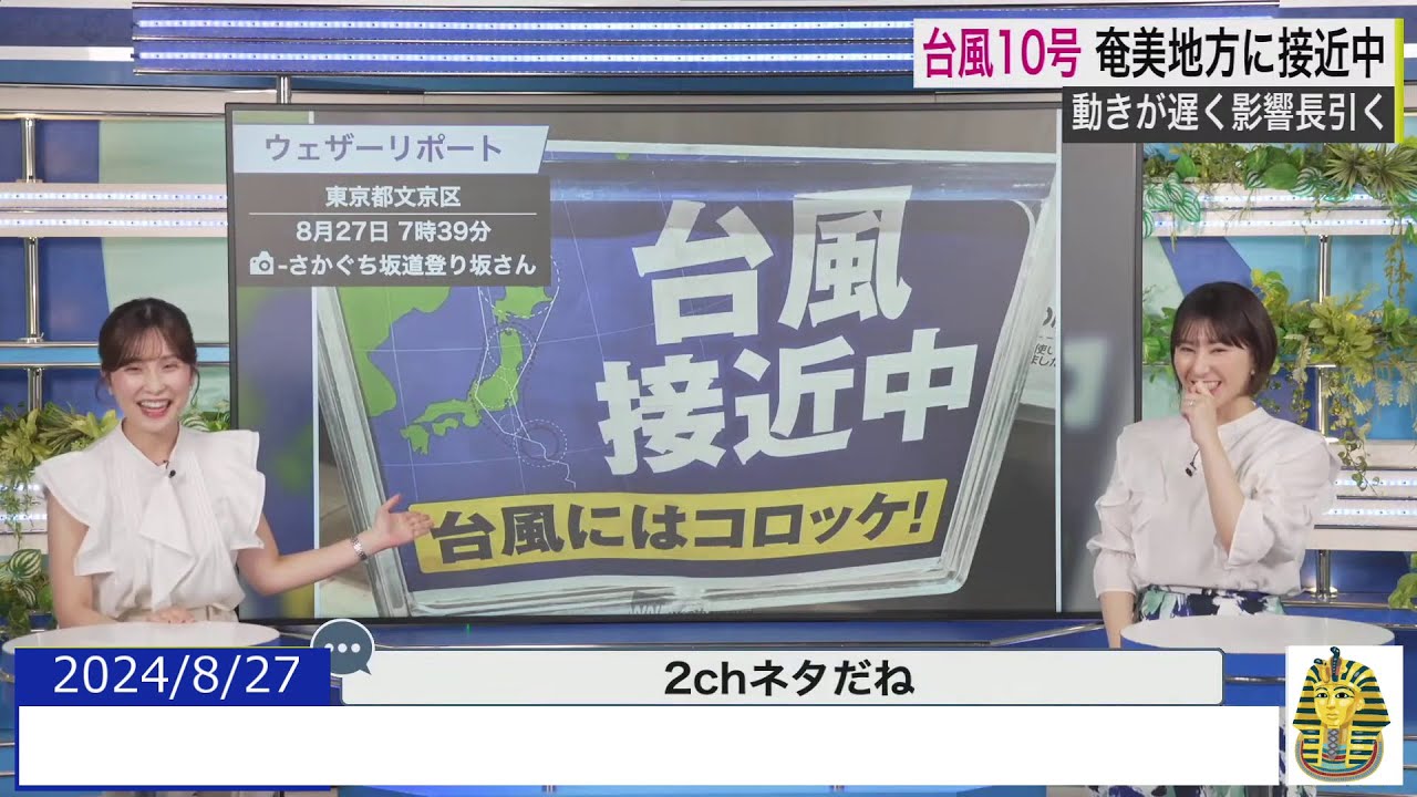 【20240827 ウェザーニュースライブ切り抜き】 「台風コロッケ」の話 #白井ゆかり #松雪彩花
