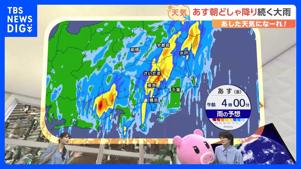 【8月30日 関東の天気】あす朝どしゃ降り続く大雨｜TBS NEWS DIG