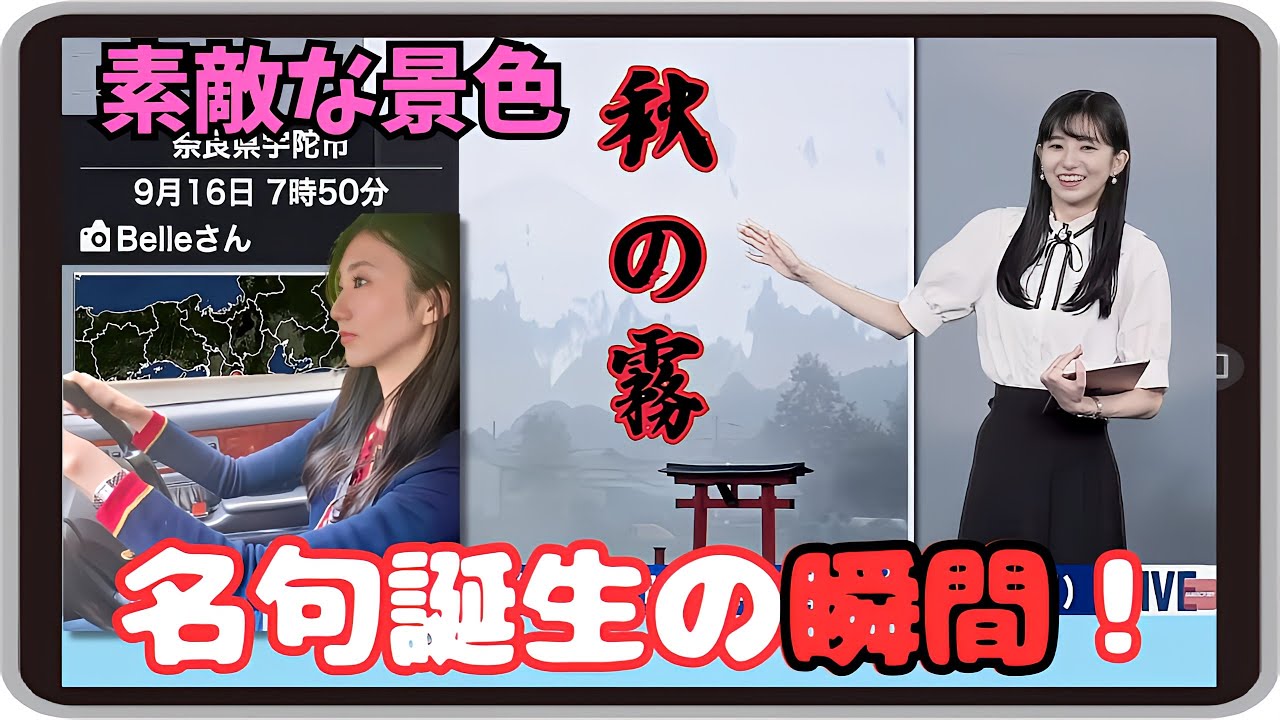 【大島璃音】『秋の霧・・・・・』「同じ写真が撮りたくなるほど幻想的な風景を見ながら自らツボるｗ のんちゃんの なんだそれ？な一句」【ウェザーニュース】20230916