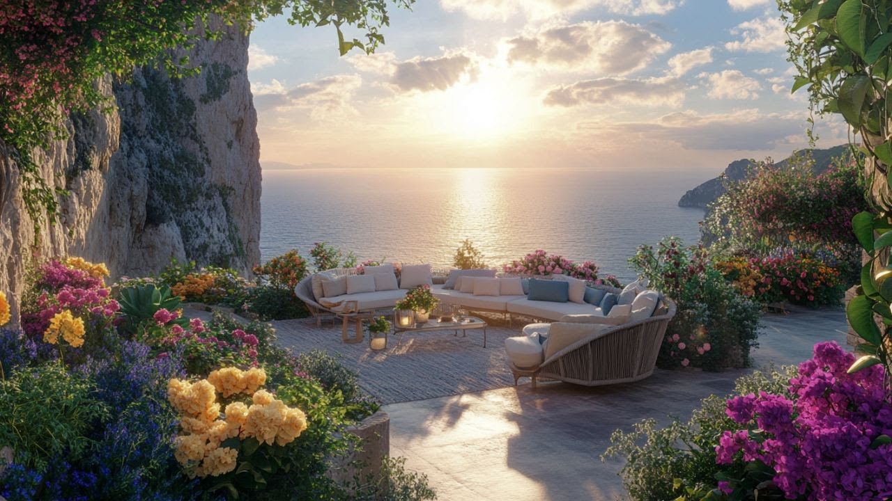 ジャズ音楽と心地よい海の波の組み合わせで最高のリラクゼーションを, jazz music, beach music : 不安を和らげ、平和な気分を生み出す