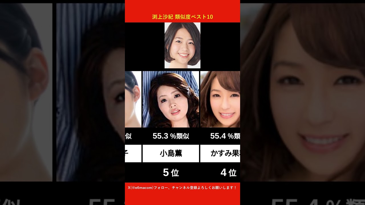 渕上沙紀に似てるAV女優ベスト10 【AI解析】