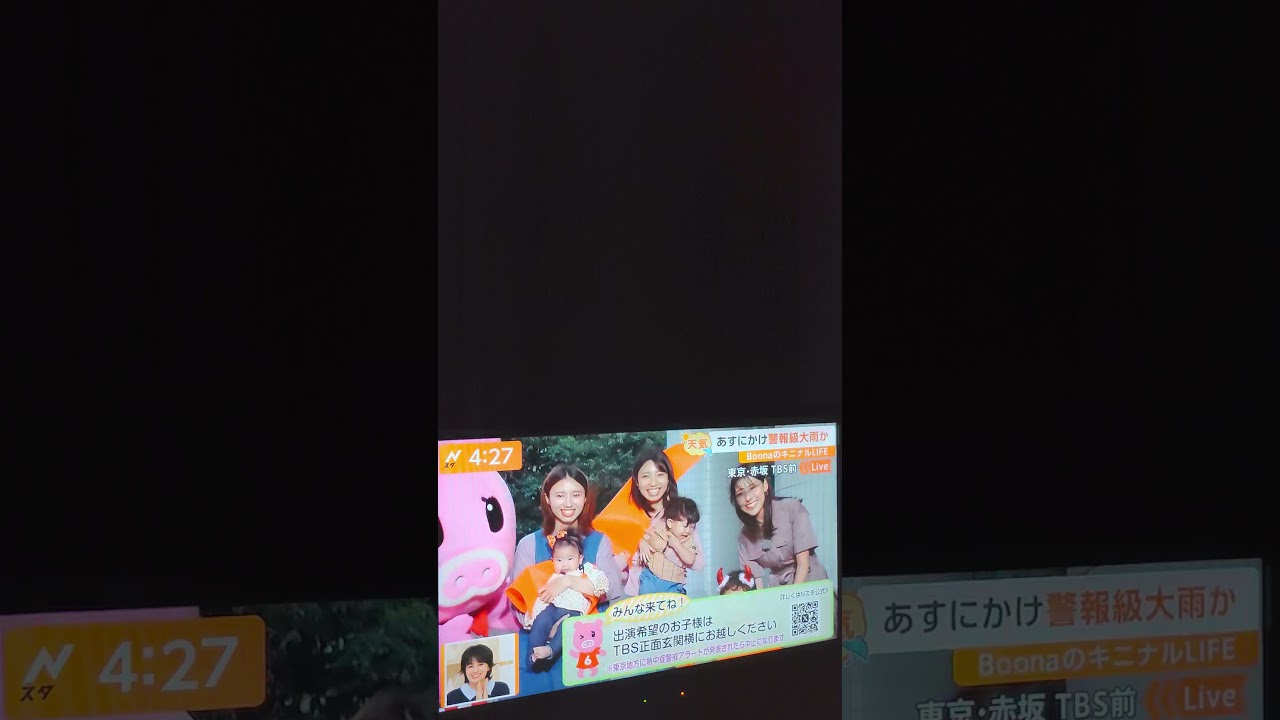 強風吹いて上村彩子アナウンサーのワンピースがひらり