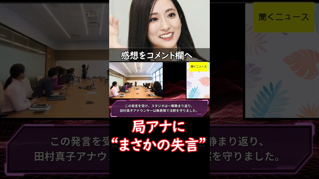 午前8時の生番組で、局アナに“まさかの失言”　#田村真子 アナは無表情でダンマリ…「大事故すな」「激おこ案件発生」の声　#ニュース速報