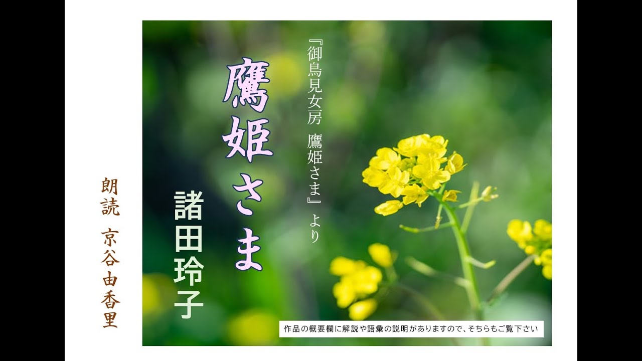 【朗読】諸田玲子「第二話　鷹姫さま」（シリーズ3作目『お鳥見女房 鷹姫さま』より）～オーディオブック～　朗読：京谷由香里