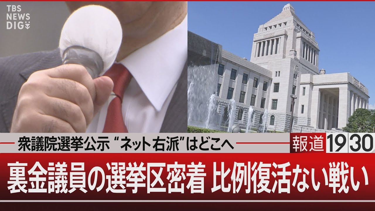 衆議院選挙公示 “ネット右派”はどこへ／裏金議員の選挙区密着 比例復活ない戦い【10月15日(火)#報道1930】| TBS NEWS DIG