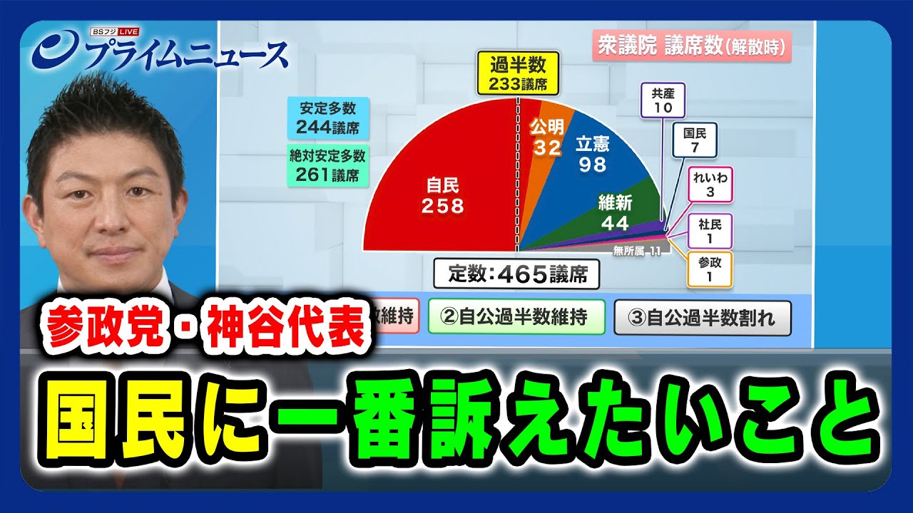 【各党に問う「10.27総選挙」】参政党・神谷代表 国民に一番訴えたいこと 2024/10/18放送