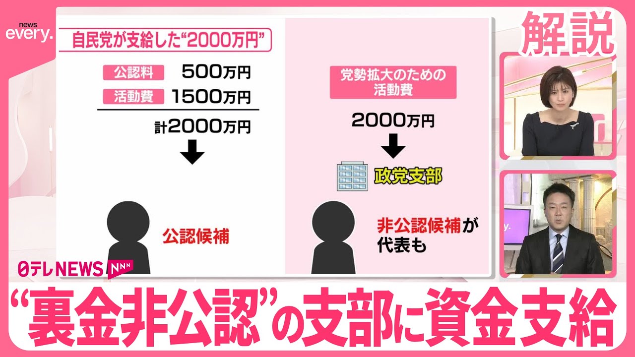 【解説】適切か  自民党“裏金非公認”の支部に2000万円支給  野党は「ステルス支援」と批判