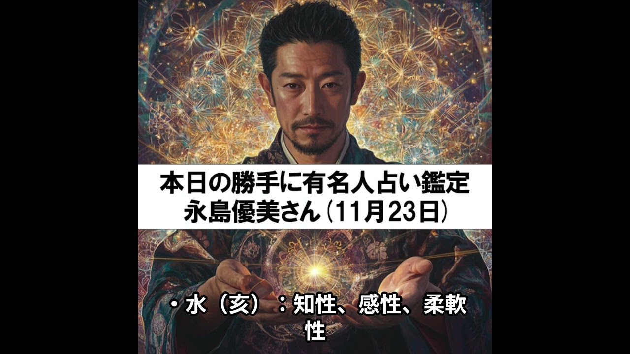 勝手に有名人占い鑑定！（11月23日生まれ、永島優美さん）