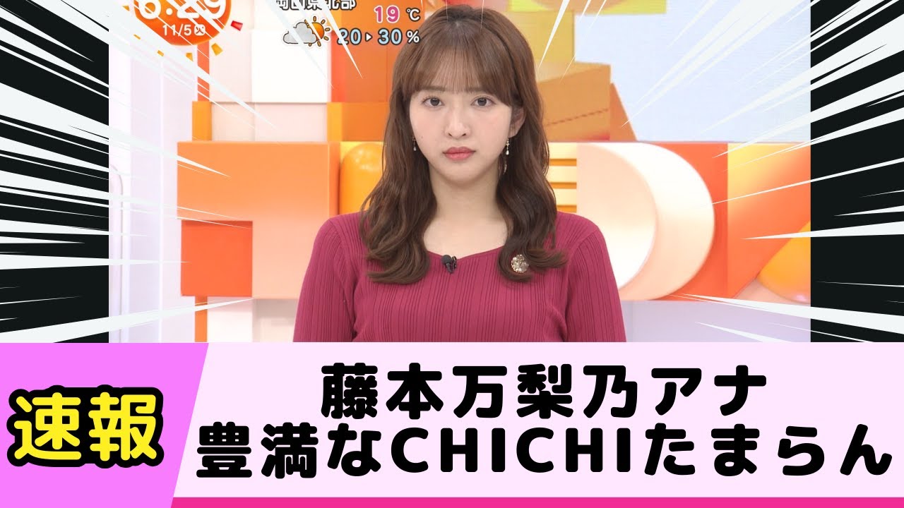 藤本万梨乃アナの豊満なCHICHIがたまらん