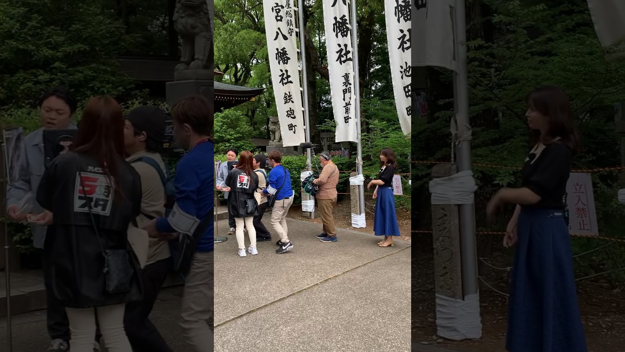 若宮八幡社 5時スタ 上野さんと上釜アナウンサー