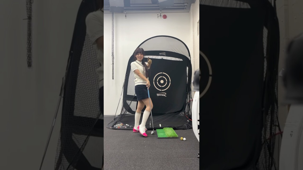 コースデビューに向けて素振り⛳✨上手になれるようにしっかり練習しました💪#ゴルフ#ゴルフ女子#ゴルフ練習#セントフォースゴルフクラブ#上村さや香