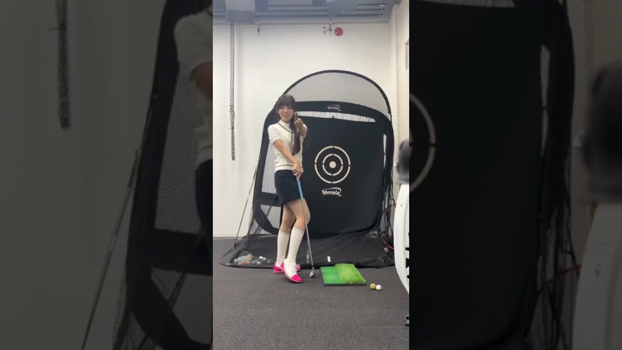 コースデビューに向けて素振り⛳✨上手になれるようにしっかり練習しました💪#ゴルフ#ゴルフ女子#ゴルフ練習#セントフォースゴルフクラブ#上村さや香