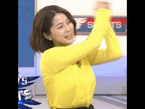 NHK 杉浦友紀アナ Sunday Sportでgolf Swing