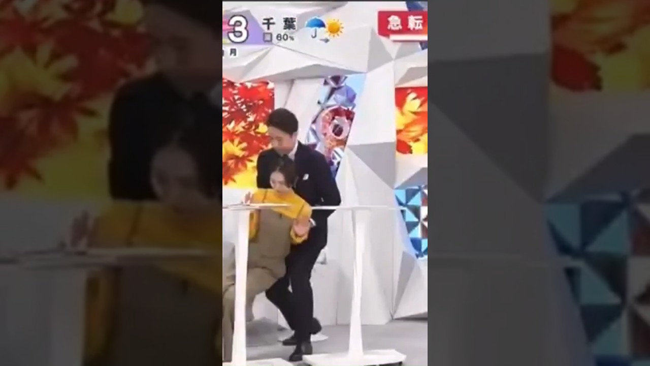 倒れ込む小室アナを救う谷原章介 "足"を使った配慮がイケメンすぎるwww　#ニュース​ ​ #谷原章介​ #救命​　#小室アナ​ #小室さん​ #小室瑛莉子​ #女子アナ​　#アナウンサー​