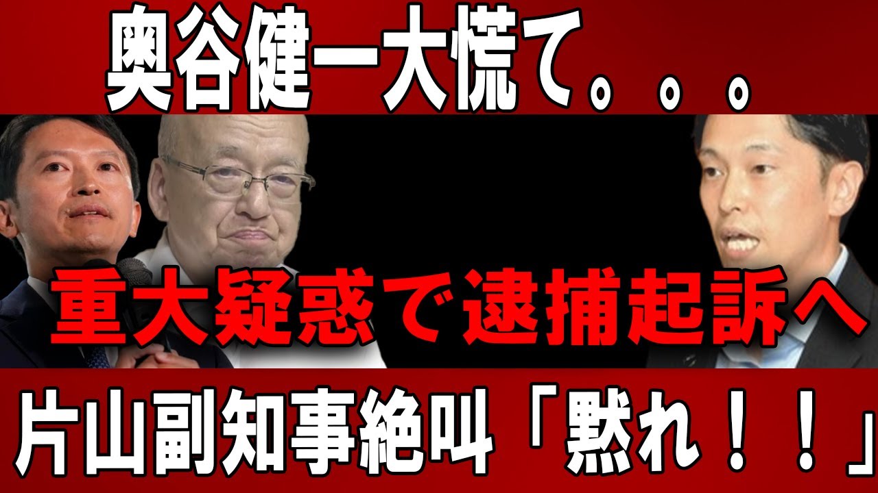 奥谷健一大慌て。。。重大疑惑で逮捕起訴へ　片山副知事絶叫「黙れ！！」