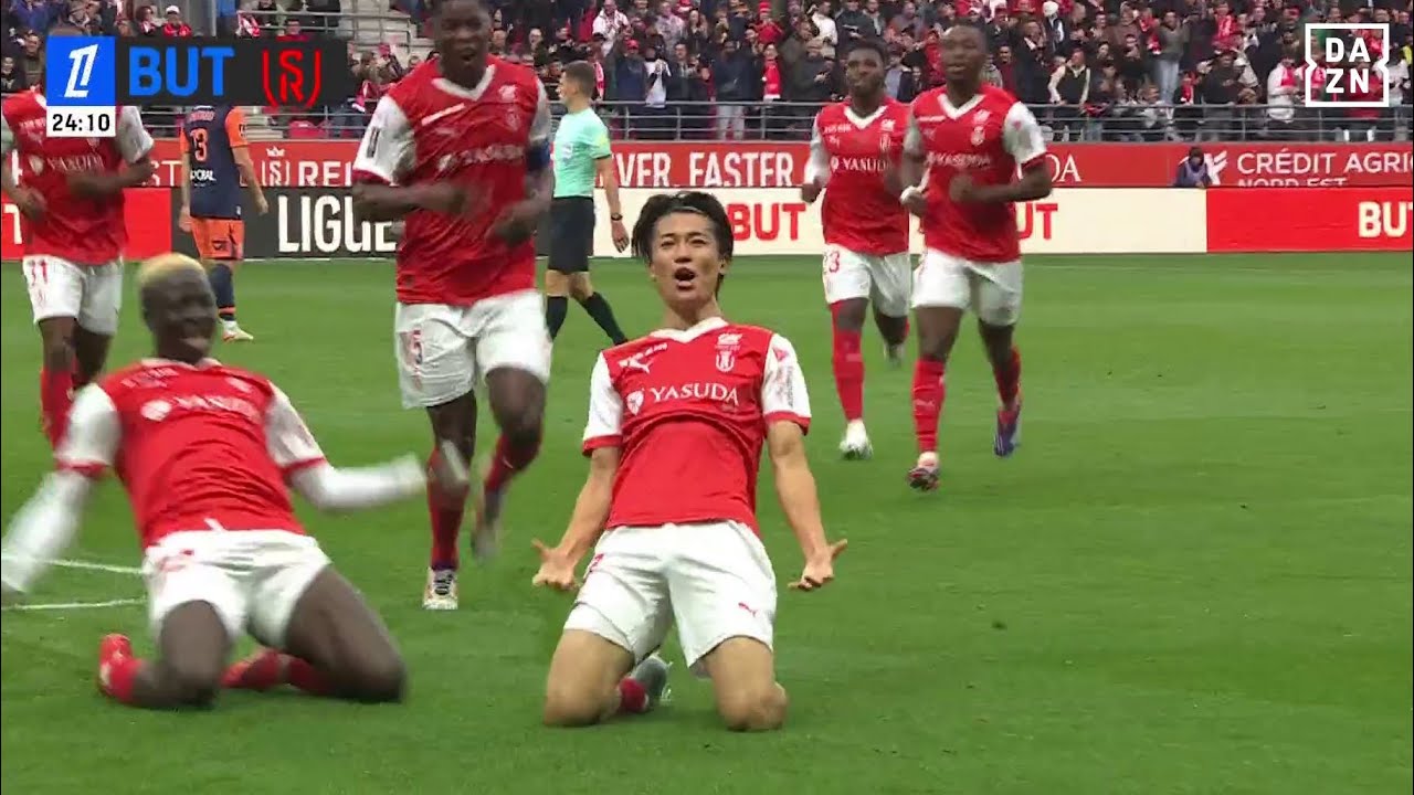 中村敬斗の今日のゴール、スタッド ランス vs モンペリエ (4-2)、全ゴール/結果と詳細ハイライト - 2024..
