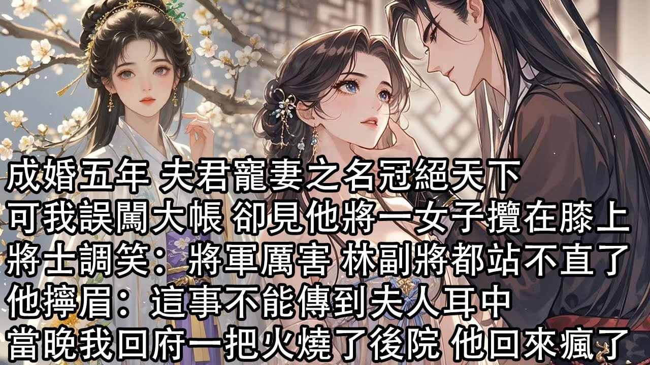 【完結】成婚五年 夫君寵妻之名冠絕天下，可我誤闖大帳 卻見他將一女子攬在膝上，將士調笑：將軍厲害 林副將都站不直了，他擰眉：這事不能傳到夫人耳中，當晚我回府一把火燒了後院 他回來瘋了