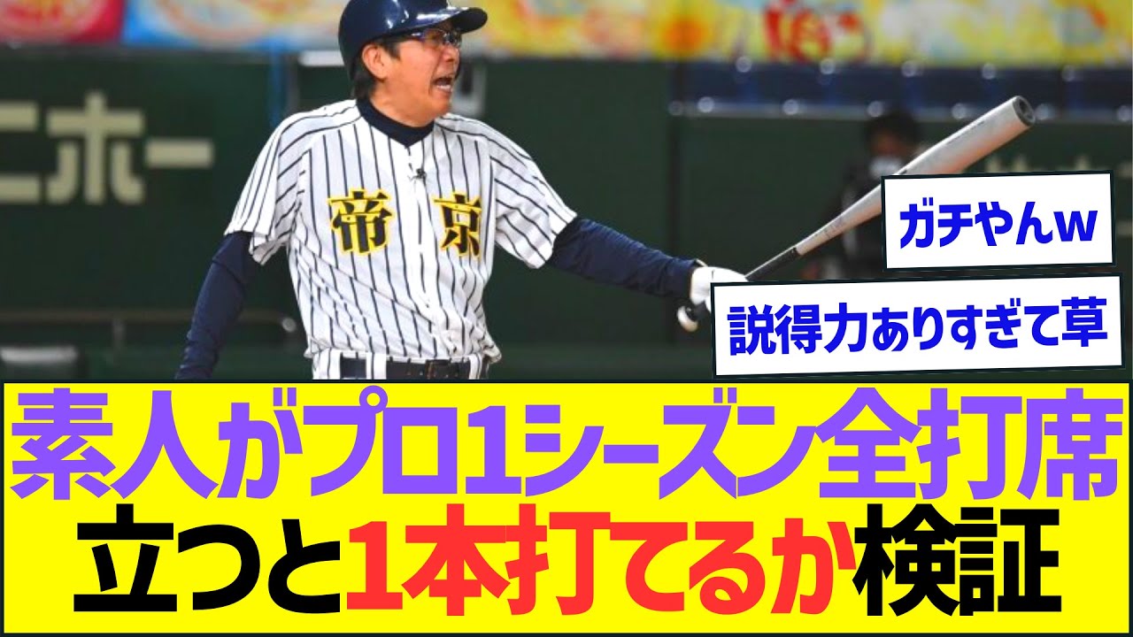 【ガチ検証】素人がプロ1シーズン全打席立つとヒット1本打てる？【プロ野球なんJ反応】