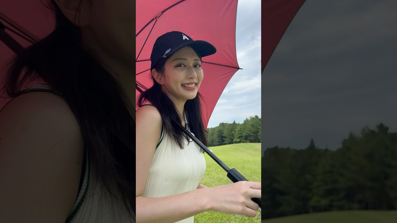 キレイなシルエットの大人スポーティーなウェアでゴルフを楽しむ沖田愛加⛳✨#ゴルフファッション#セントフォースゴルフクラブ#ゴルフ#ゴルフ女子#golf#沖田愛加