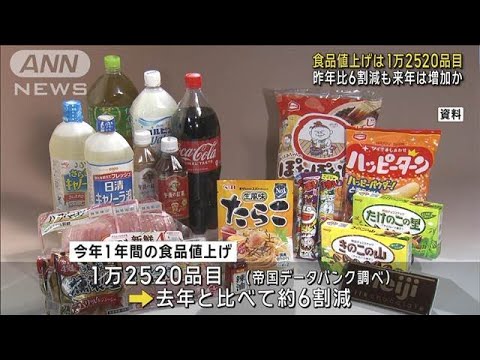 食品値上げ 今年は1万2520品目　来年は今年を上回る可能性(2024年12月26日)