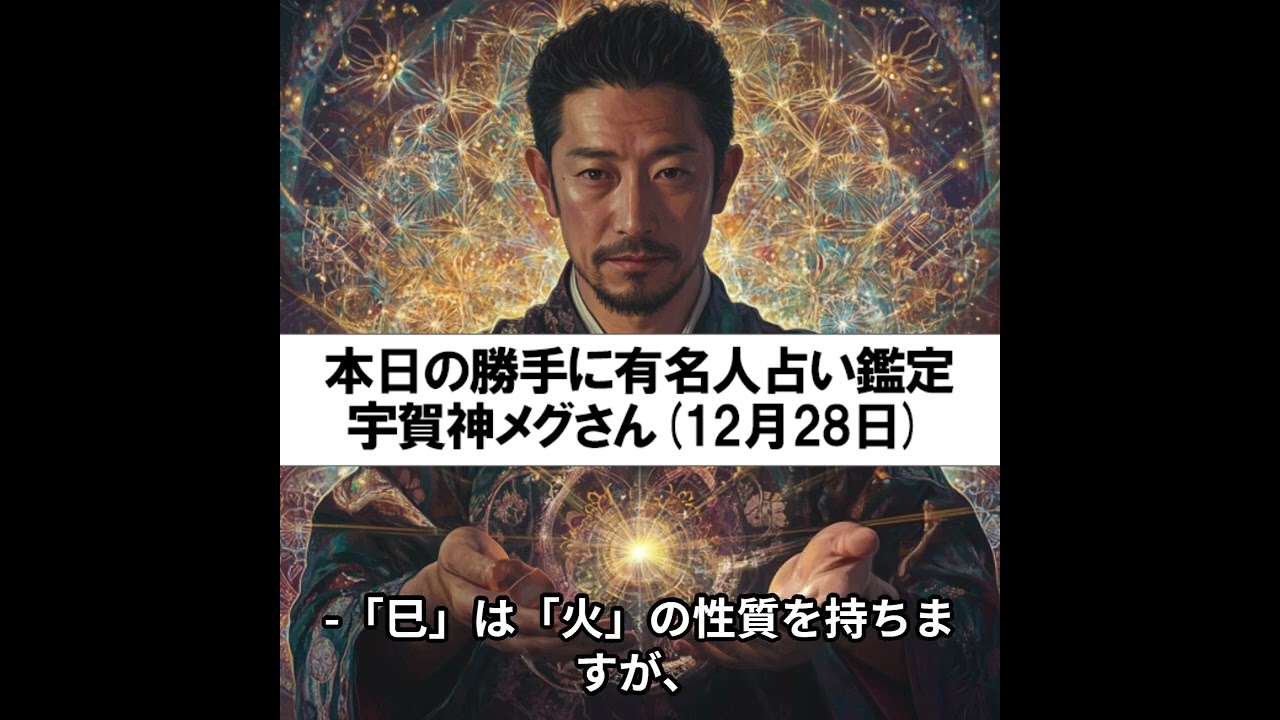 勝手に有名人占い鑑定！（12月28日生まれ、宇賀神メグさん）