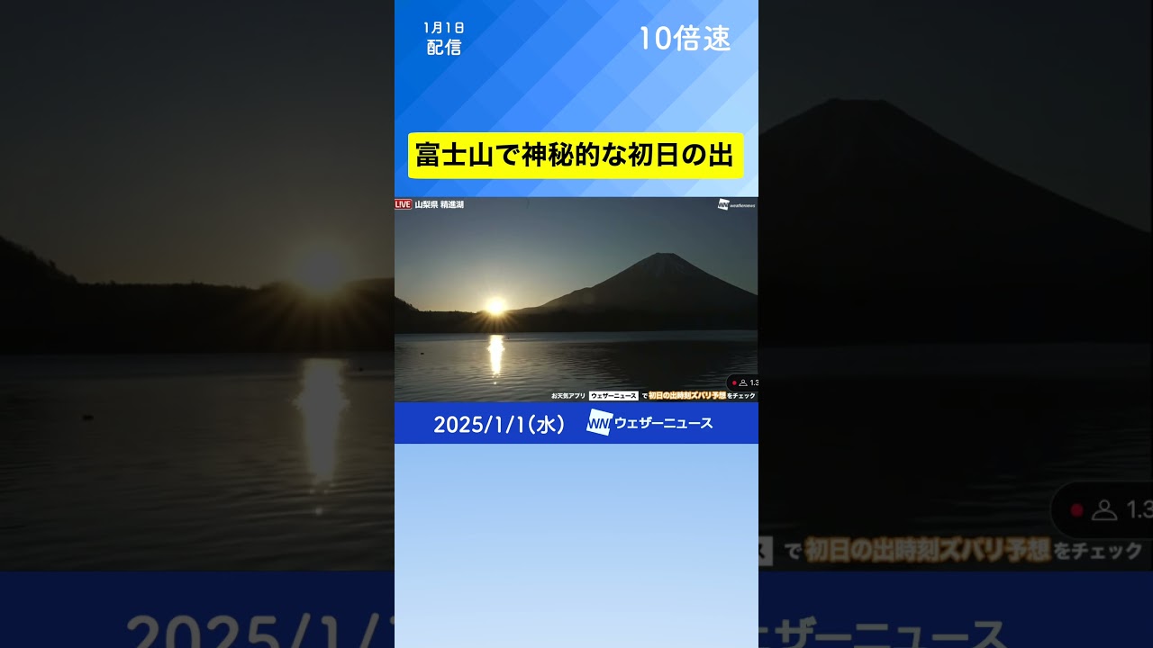 富士山で神秘的な2025年元旦の初日の出