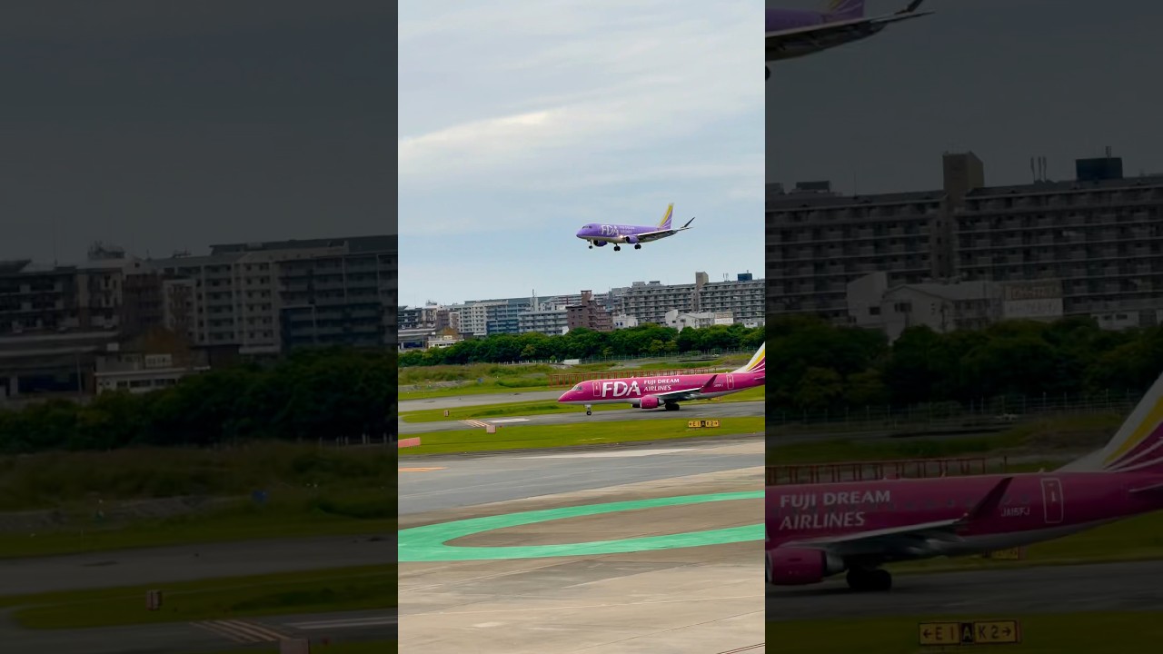 【FDA・6号機】E175福岡空港に着陸　#fda #fda機 #e175 #福岡空港