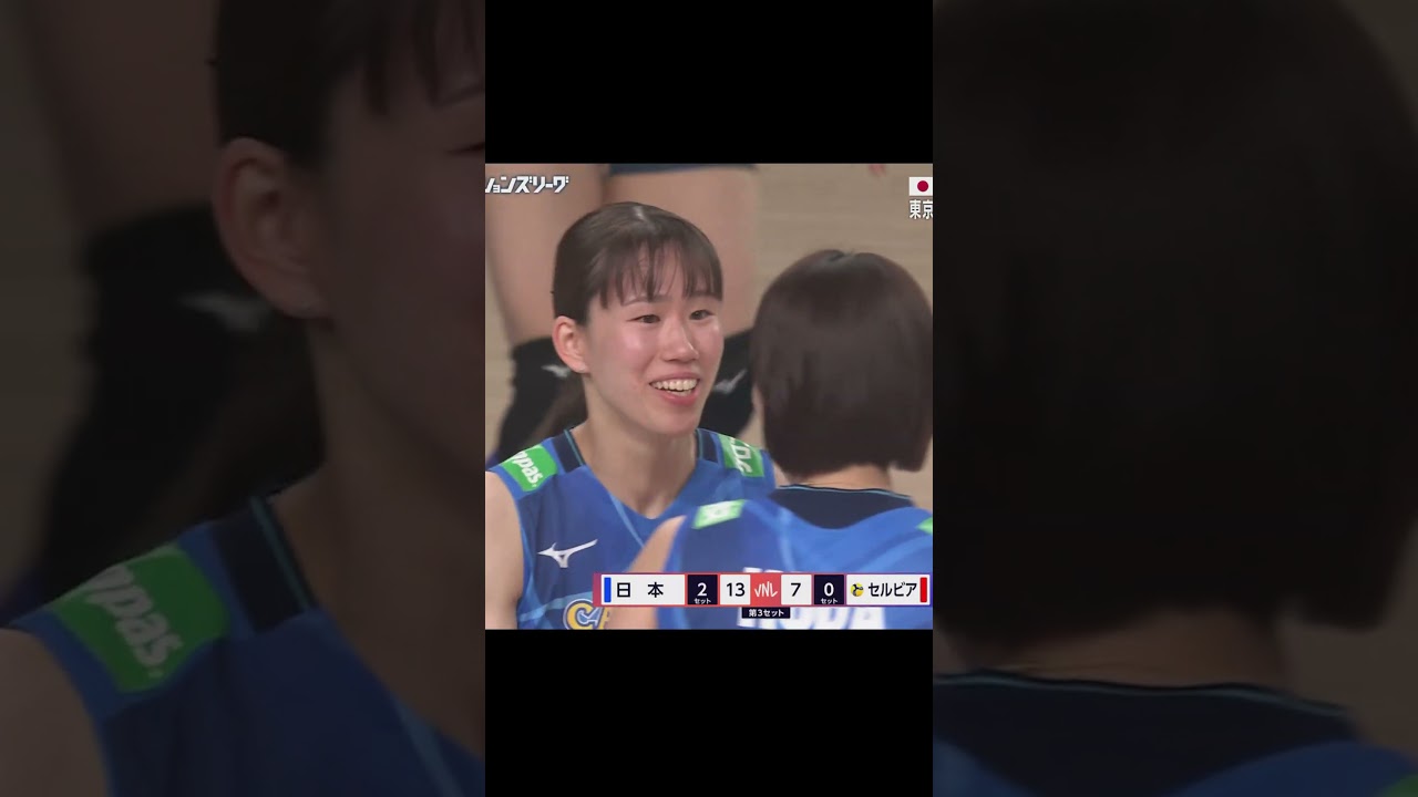 顔面直撃！戦慄する古賀紗理奈と石川真佑！でも笑顔の林琴奈 #女子バレーボール #ネーションズリーグ  #女子アスリート #日本代表 #スポーツニュース #ハプニング