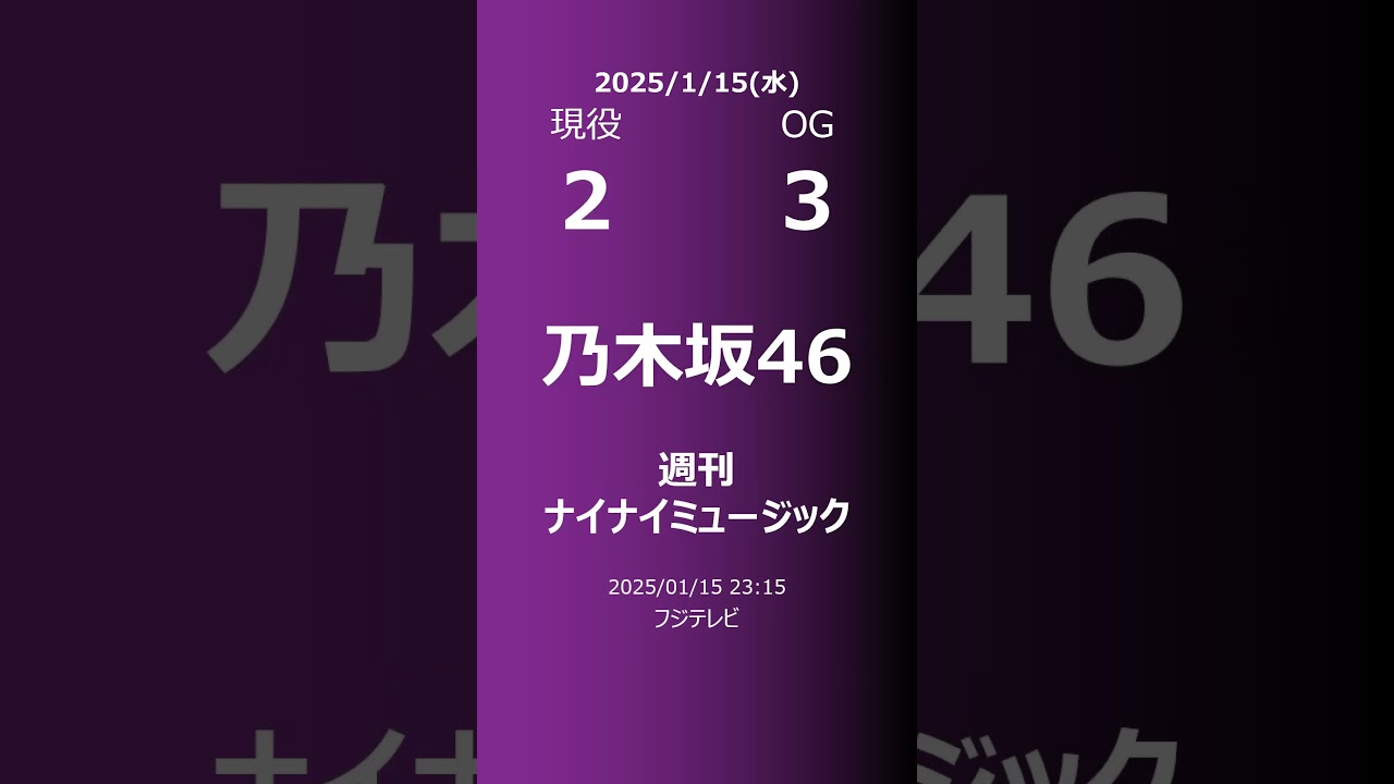 【明日の乃木坂】現役・OG 2025/01/15 #shorts #乃木坂46 【番組出演】