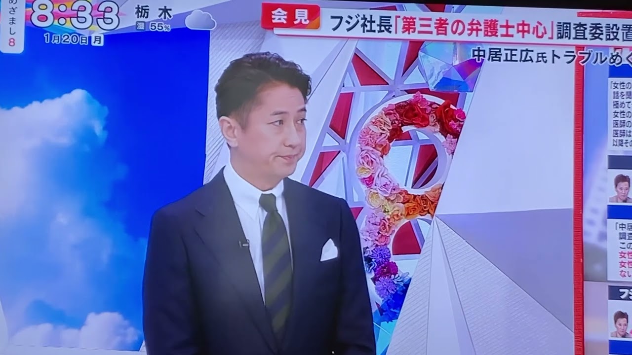 小室瑛莉子アナ2025/1/20めざまし8