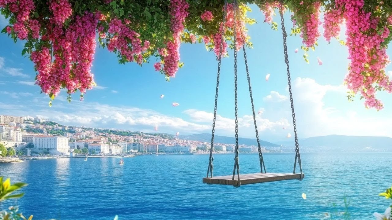 涼しい海の波とロマンチックなハワイアンギター音楽の完璧な組み合わせ ✨ 魂が平和で快適に感じられるようにする