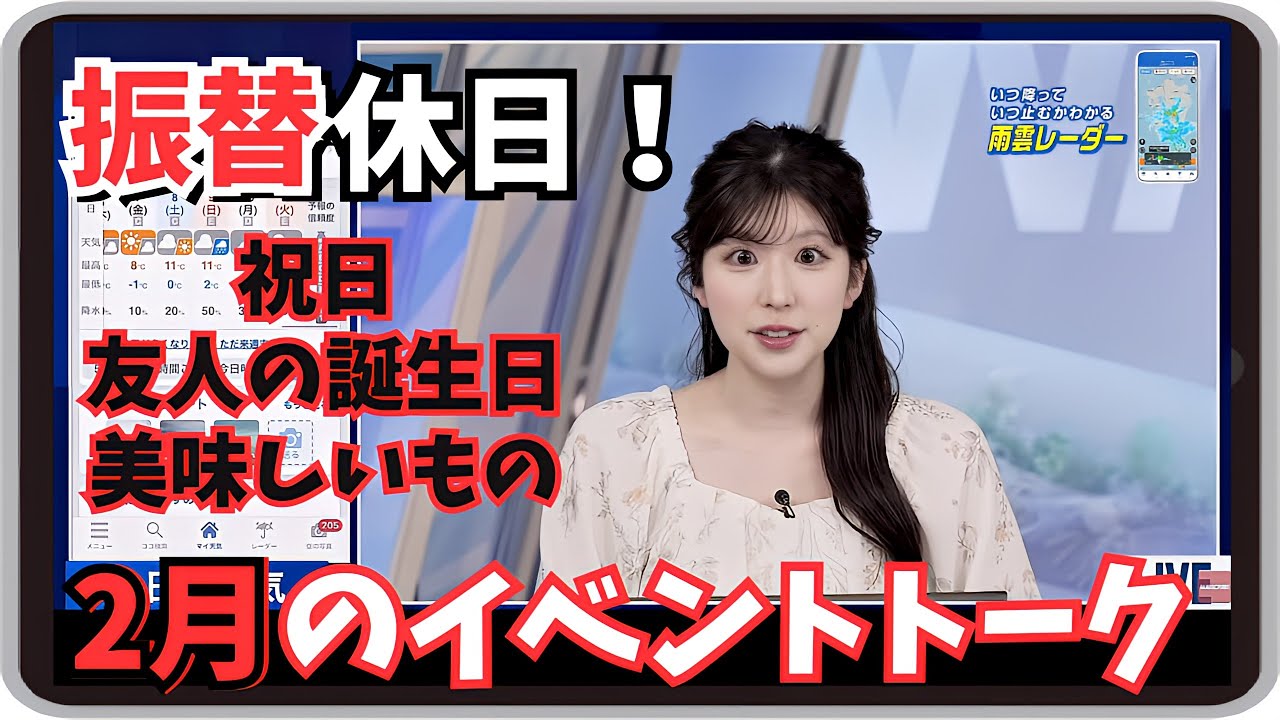 【小林李衣奈】『なーいす ニャーイスｗ』「祝日あり友達の誕生日あり美味しいものあり！ポジティブりーちゃんの 2月のイベントトーク」【ウェザーニュース】20250127