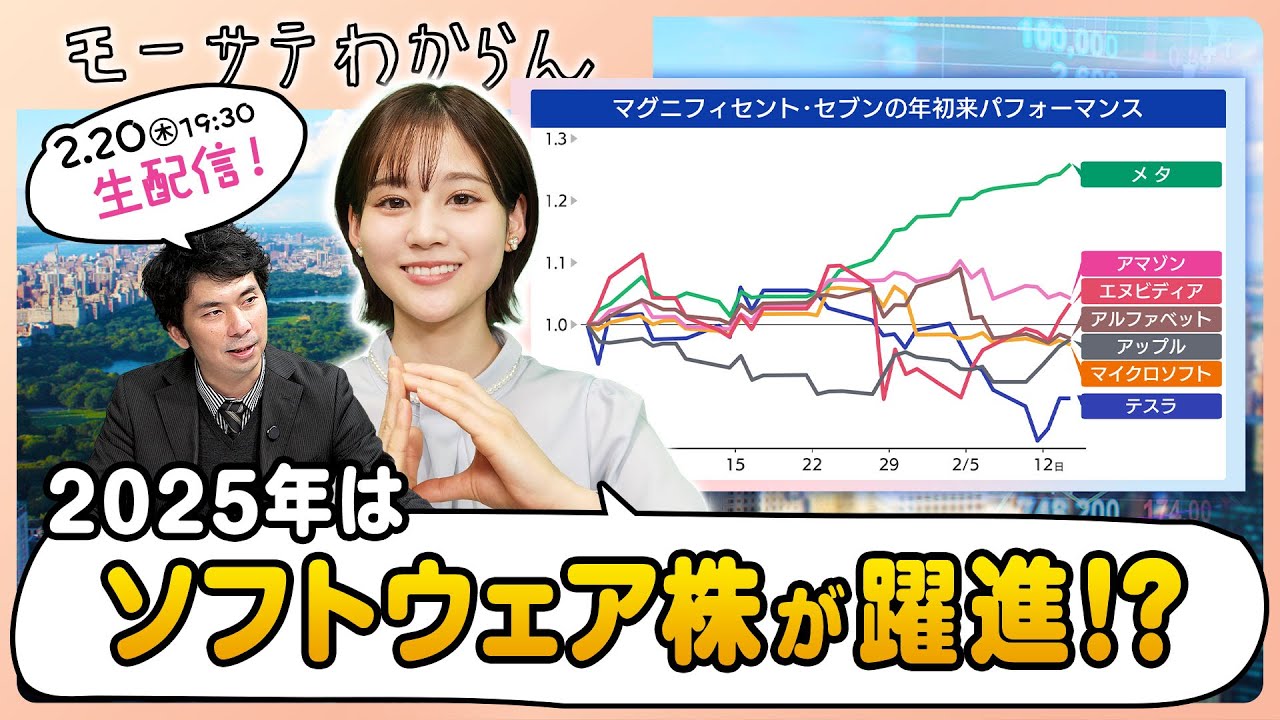 【生配信！】2025年はソフトウェア株が躍進の年！？【モーサテわからん】今なら初回登録14日間無料✨投資情報サービス #モーサテプレミアム キャンペーン中🐱