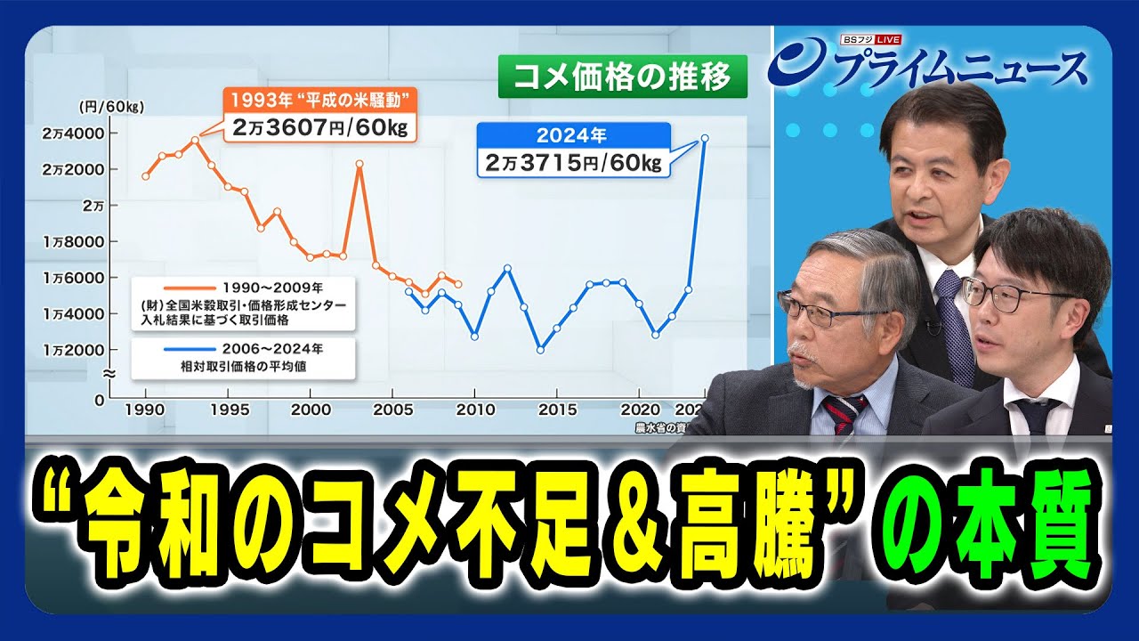 【減反政策と戸別所得保障制度】“令和のコメ不足＆高騰”の本質 決断の背景 宮下一郎×山下一仁×稲村政崇 2025/2/20放送＜後編＞